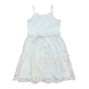 Justice White Spaghetti Strap Lace Sundress‎